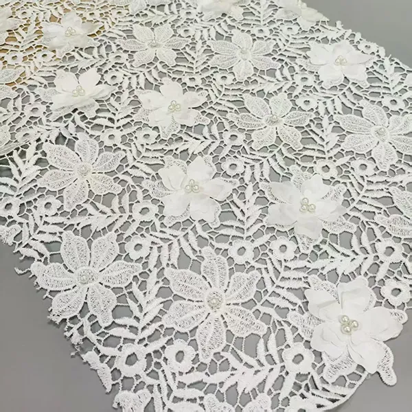 Banyu mutiara renda 3D Mutiara Mutiara Mutiara Banyu Sulaman Lace Facric