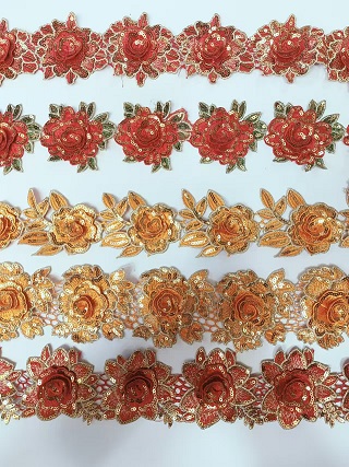 SEQUIN Polyester Lace Trim Lace