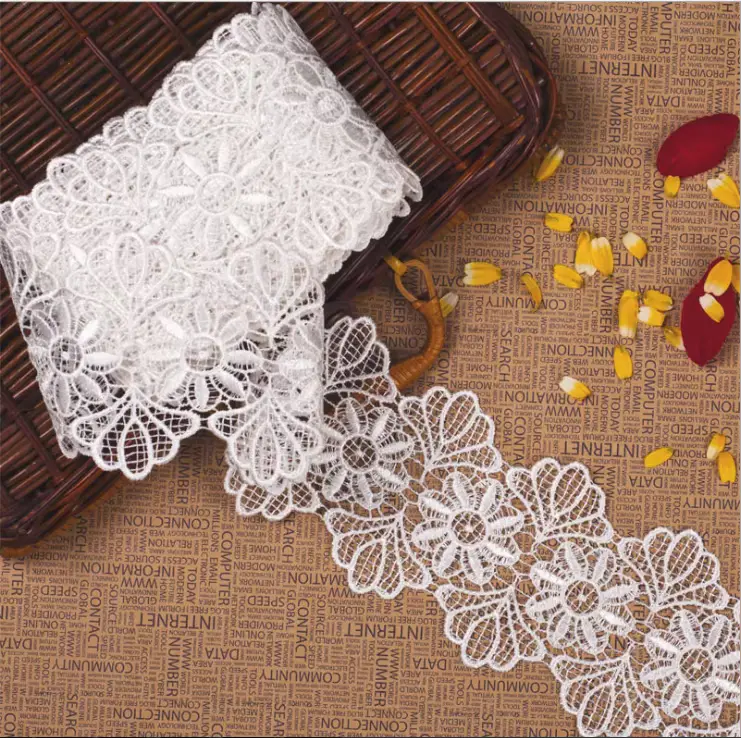 Customized White Milk Silk Embroidery Lace Vintage Chemical Lace For Wedding Dresses Shoes And Other Clothing Accessories Customized White Milk Silk Embroidery Lace Vintage Chemical Lace For Wedding Dresses Shoes And Other Clothing Accessories