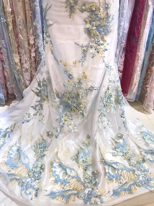New Arrival Fashion Luxury 3d Embroidery Sequin Lace Fabric Liturgical Lace Fabric New Arrival Fashion Luxury 3d Embroidery Sequin Lace Fabric Liturgical Lace Fabric