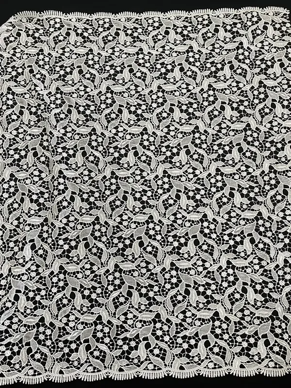 New Arrival Velvet Laser Cut Flower Pattern Lace Fabric