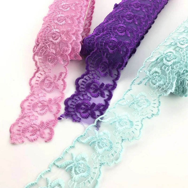 Desain Klasik Desain Klasik Organze Lace Trim Sulaman Sulaman Organza Grosir