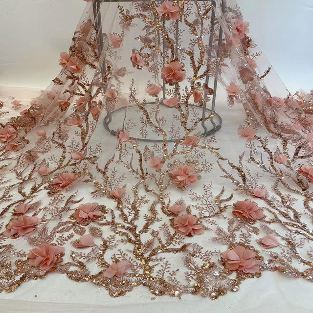 Bead renda 2024 bolong 3d sulaman applique bordlique kembang guling