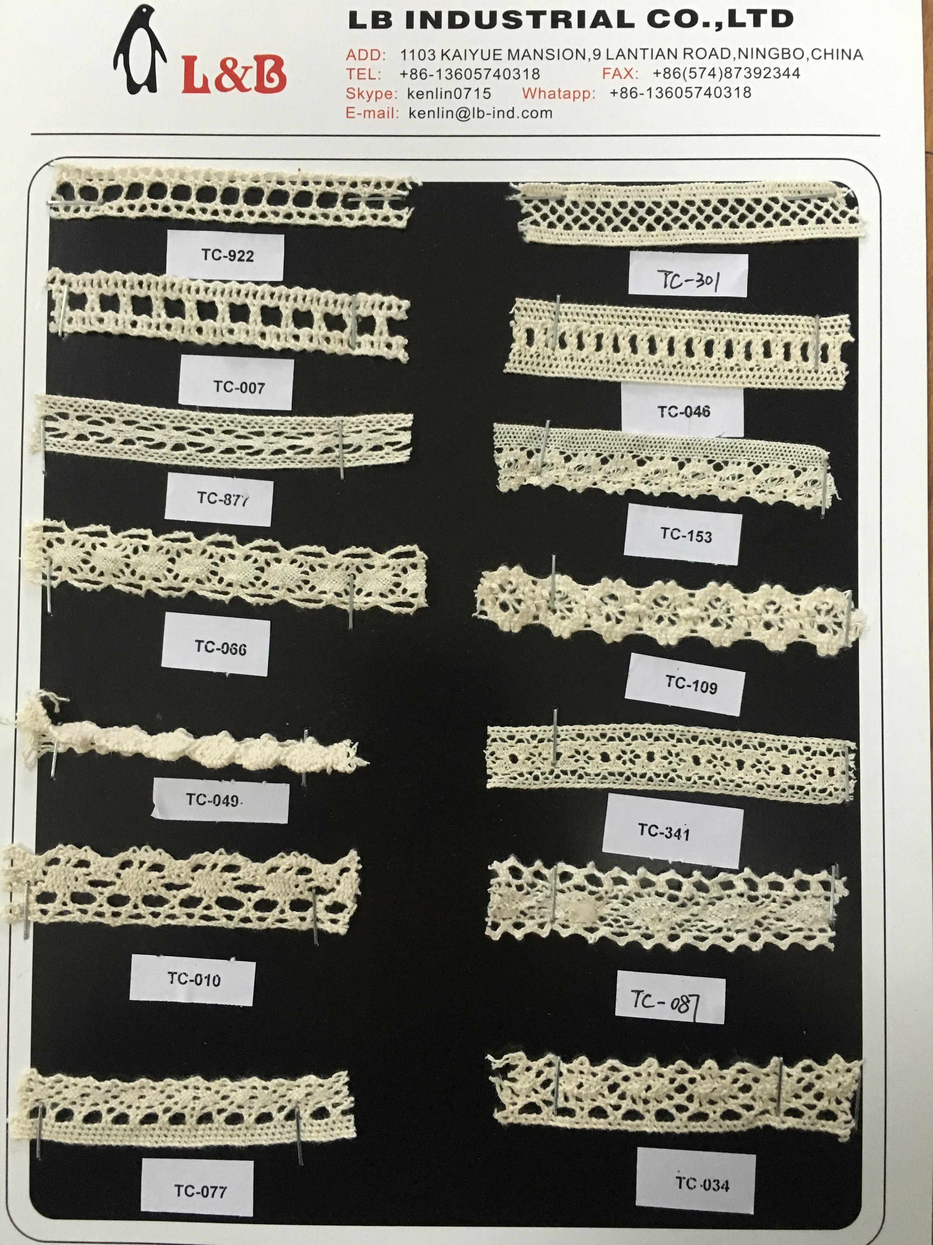 White 100% Narrow Cotton Lace Trim Crochet Embroidery Lace