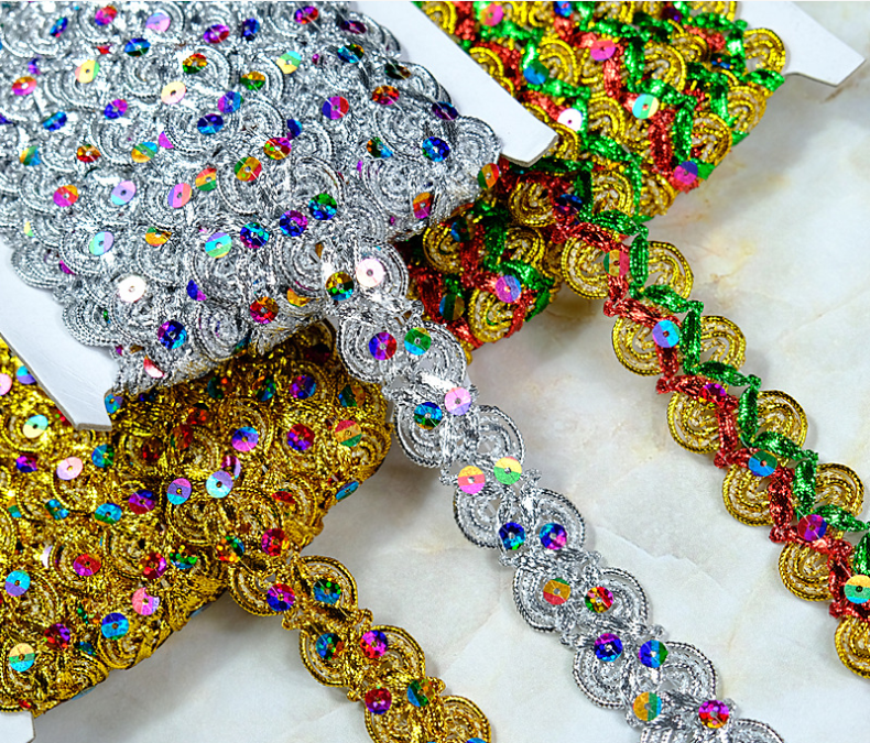 Aksesoris Watesan Emas lan Perak Trim wates logam logam logam logam metallic emas urquins revertery tatting lace