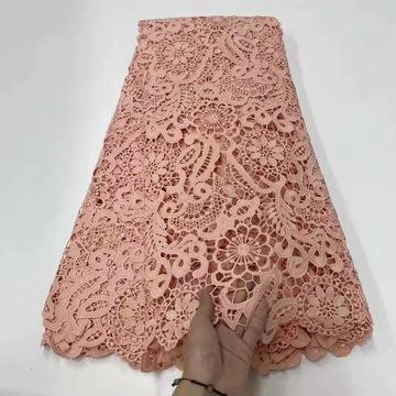 100% Kain Lace Cotong Sulaman Pergaya Kanggo Dress Wanita