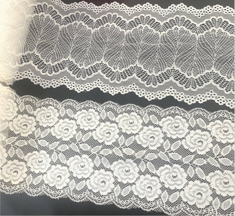 Dijual Panas Apik Nylon Spandex Lace Stretch Lace Trim Elastast Lace kanggo jeroan lan lingerie