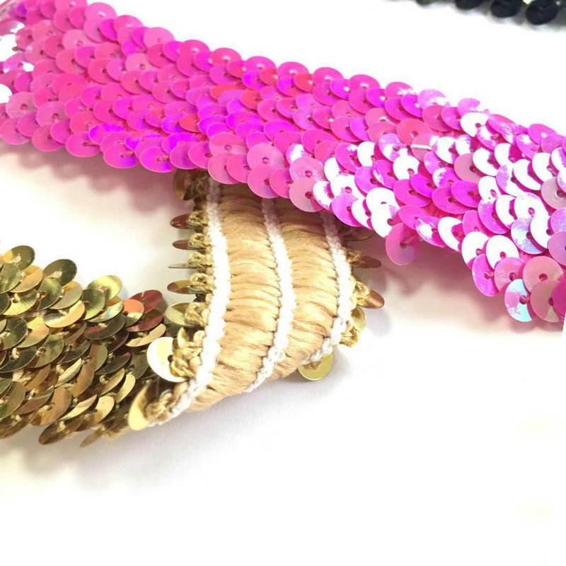 Baris jembar bling bingen lace suid elastis