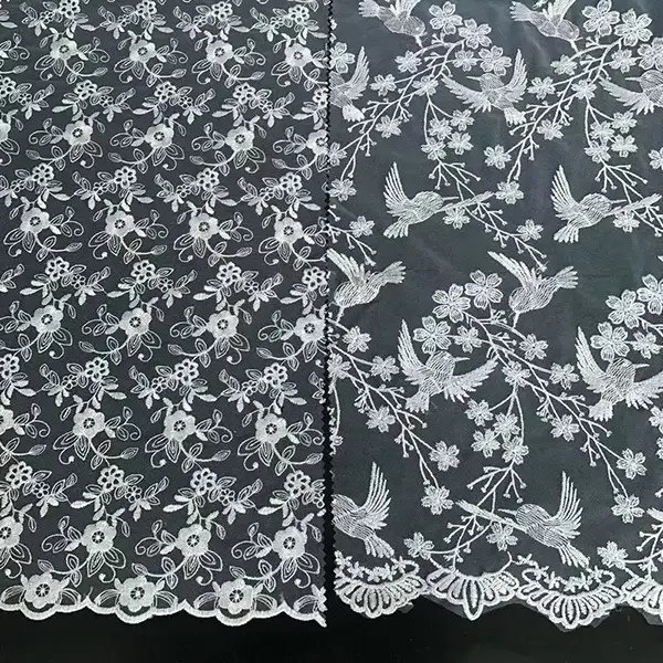 Kain Lace Sulaman Kain Tulle
